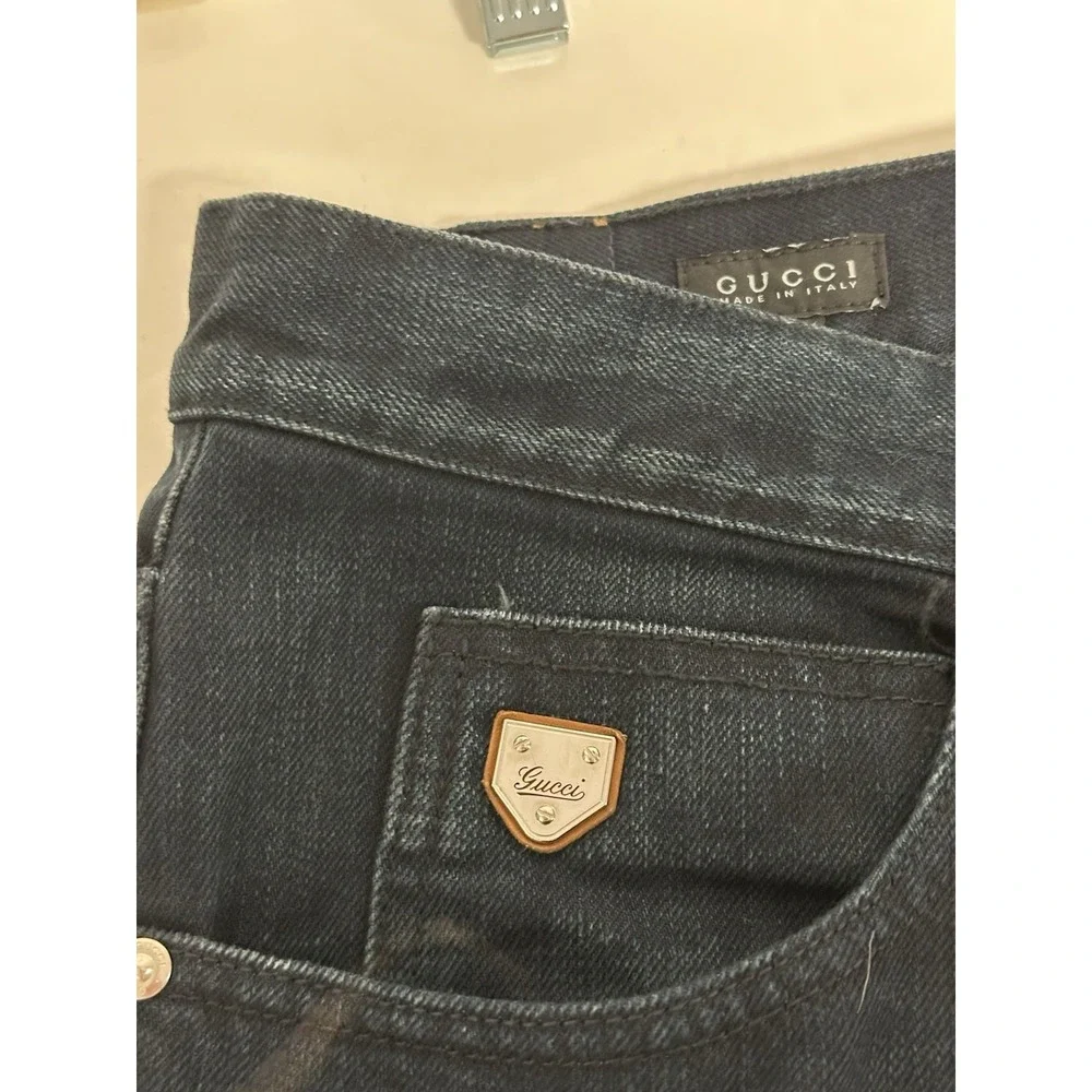 Gucci, Men's Dark Wash Straight‎ Leg Jeans, Size 50